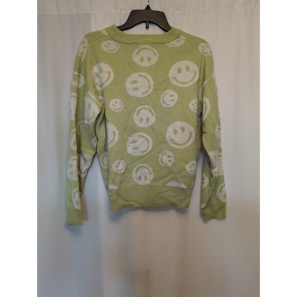 Forever 21 Green XS smiley face sweater y2k style long sleeve - Picture 6 of 7